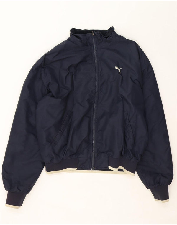 Puma Chaqueta bomber gráfica para hombre UK 42 XL Azul marino Colorblock