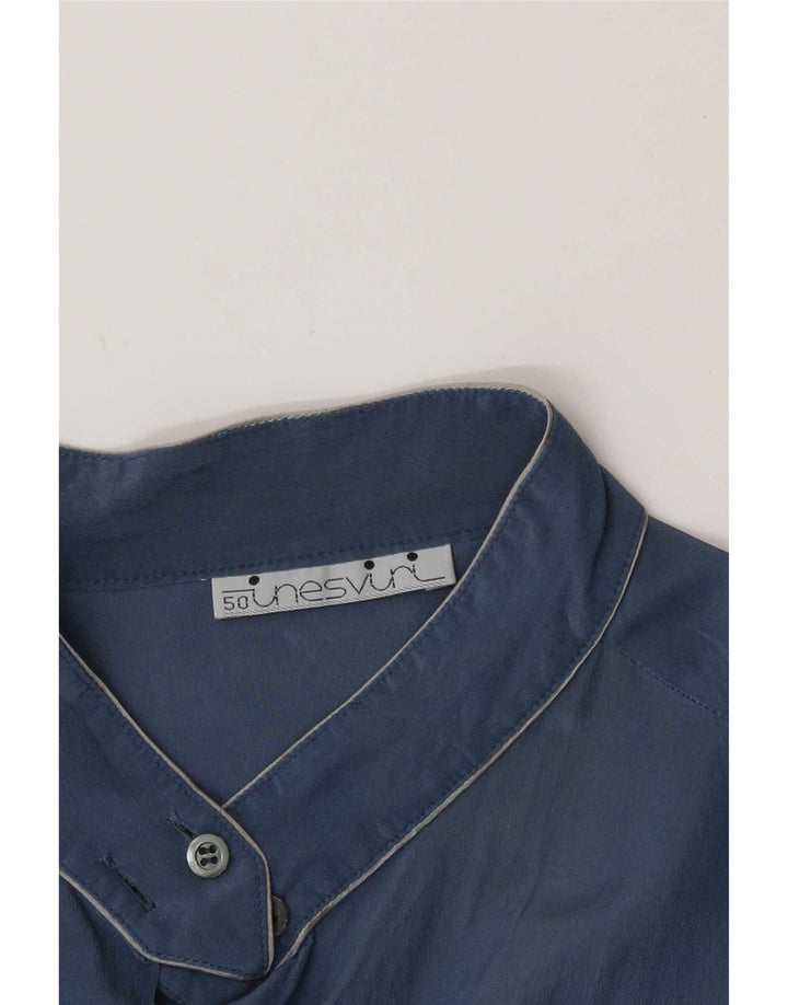 Blusa camisera vintage para mujer IT 50 XL Azul