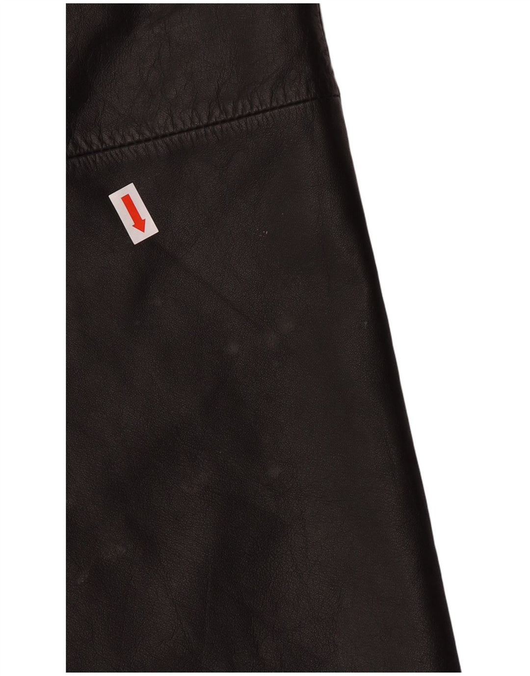 CHALICE Falda de cuero de cintura alta para mujer UK 8 Small W24 Cuero negro