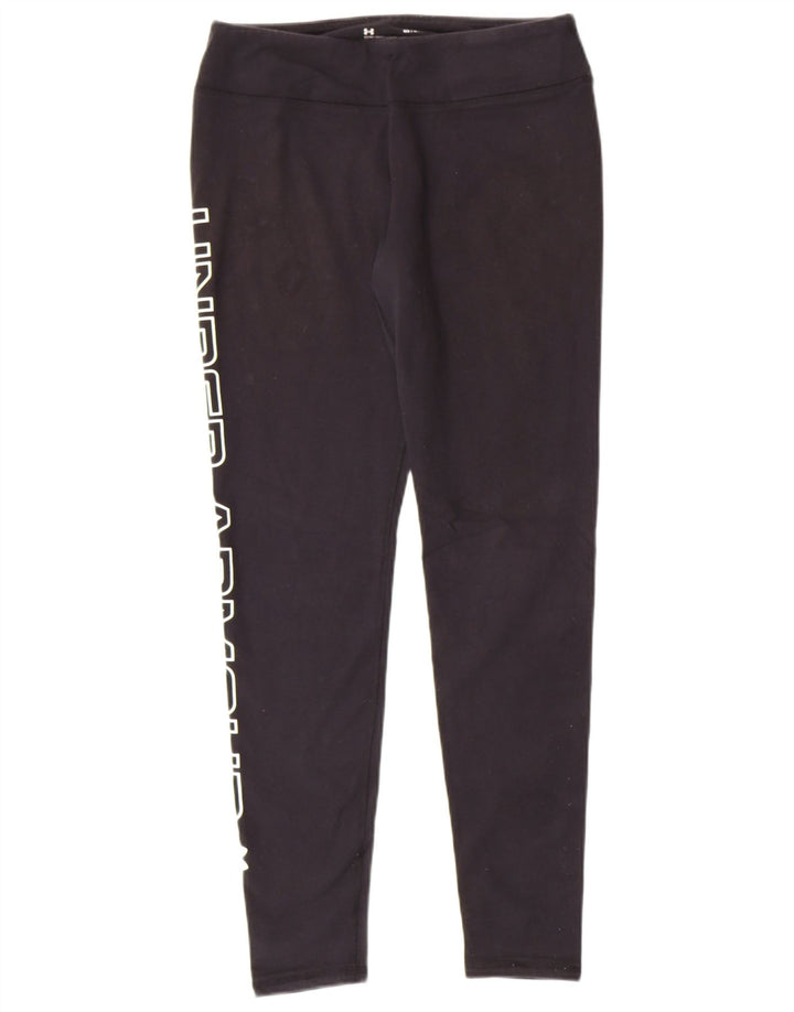 UNDER ARMOUR Womens Fitted Graphic Leggings UK 12 Medium Navy Blue