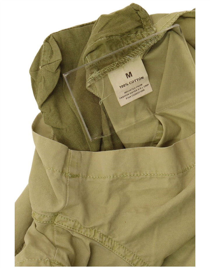 VINTAGE Mujer Dungarees Shorts Medio W34 Algodón Verde