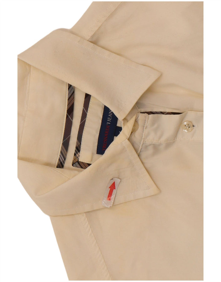 Trussardi Jeans Camisa Mujer UK 46 Large Off White