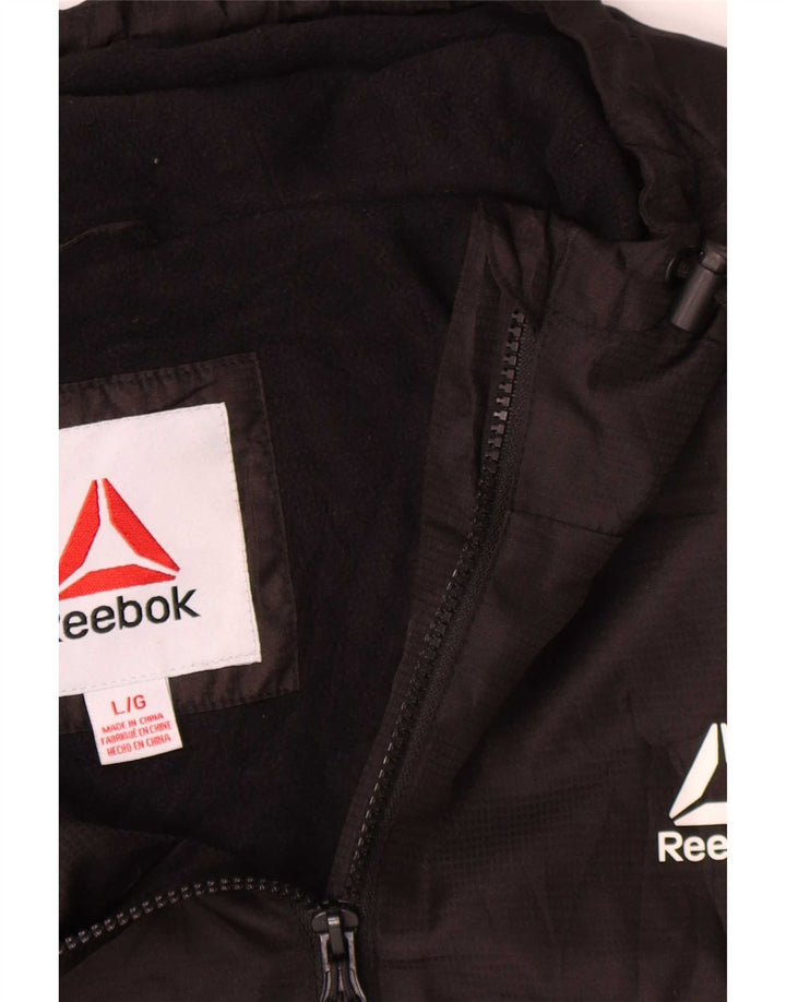 Reebok Chaqueta bomber con capucha para hombre UK 40 Large Poliéster negro