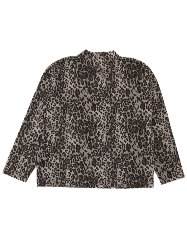 Marks & Spencer Top para mujer de manga larga UK 44 Estampado animal gris grande