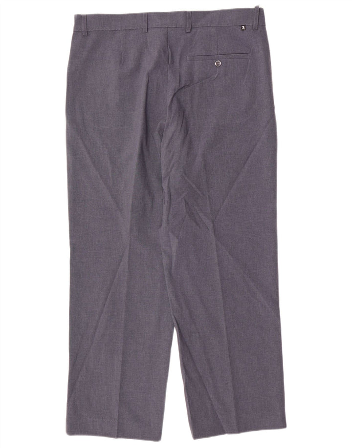 Farah Hombre Pantalones Casuales Rectos W36 L29 Poliéster Azul