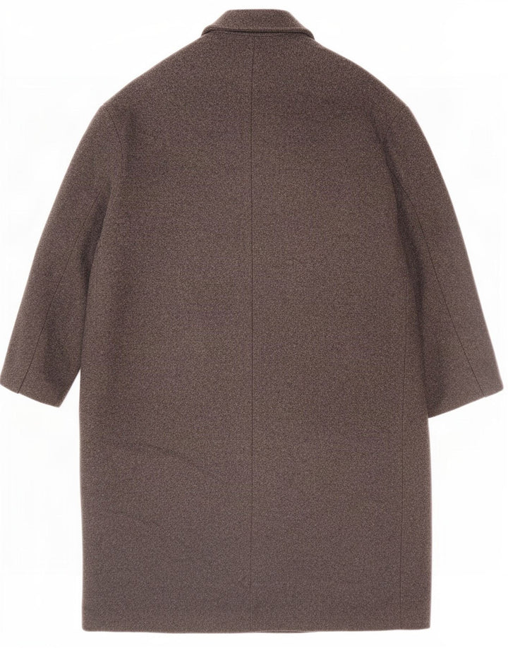 Zara Mujer Abrigo Cruzado UK 44 Poliéster Gris Medio