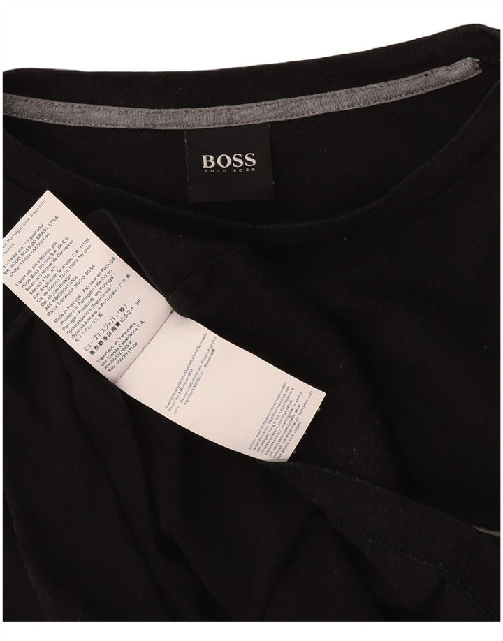 Camiseta Hugo Boss Hombre Manga Larga Algodón Negro Mediano