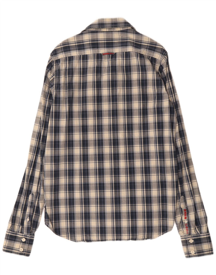 Superdry Camisa Grande De Algodón A Cuadros Azul Marino Para Hombre