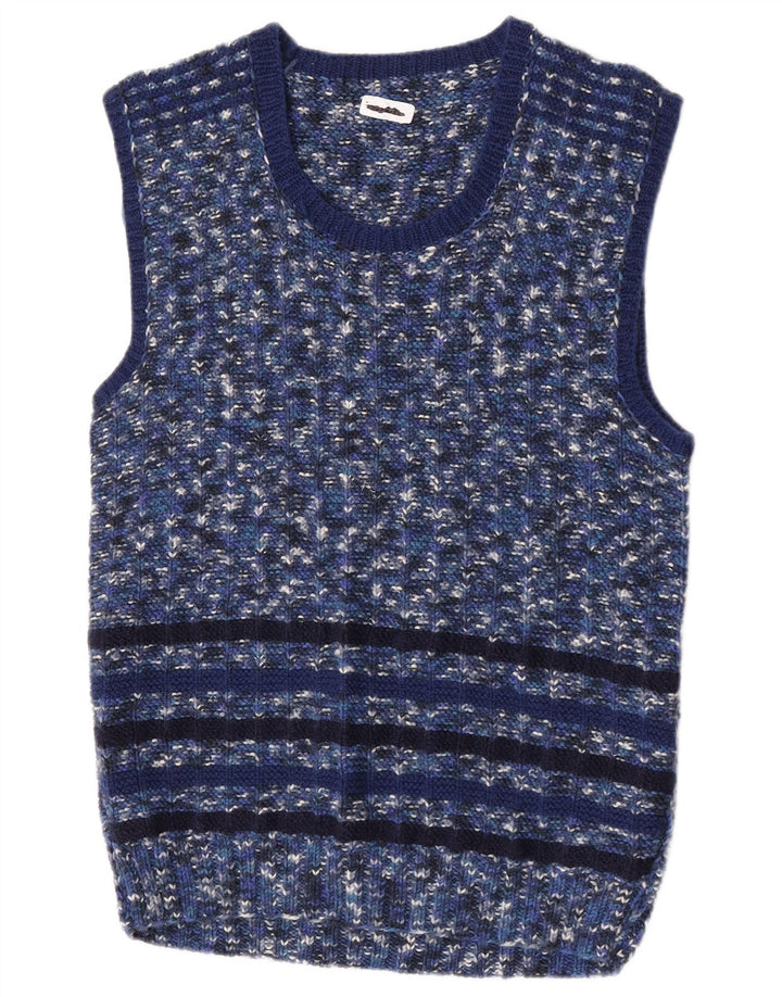 Vintage hombres chaleco tanque top pequeño azul moteado