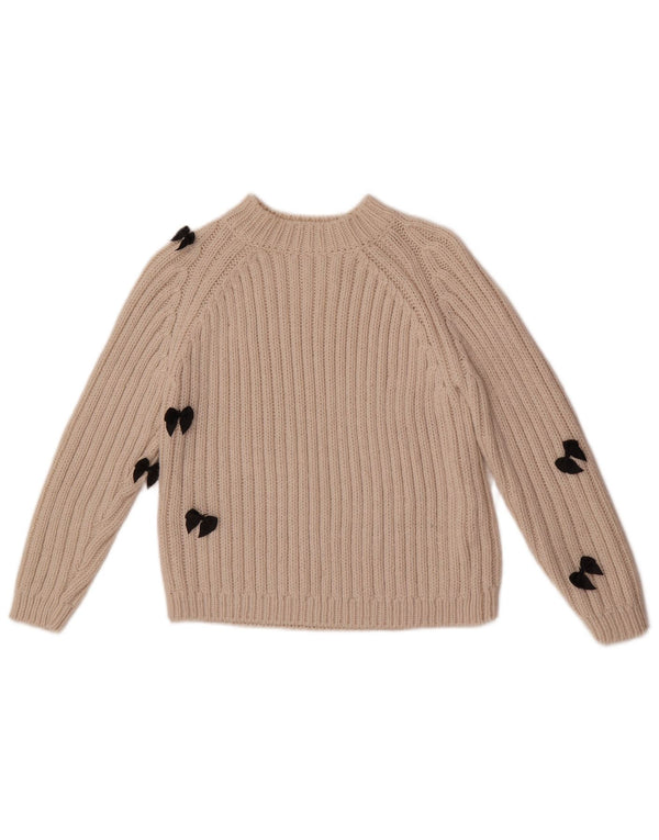 Zara Jersey Niña Cuello Alto 9-10 Años Acrílico Beige