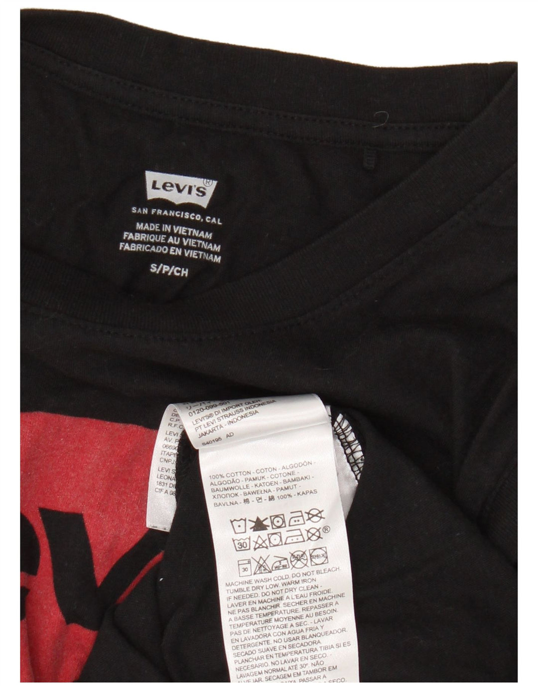 Levi's Top sin mangas gráfico para mujer UK 10 Small Algodón negro