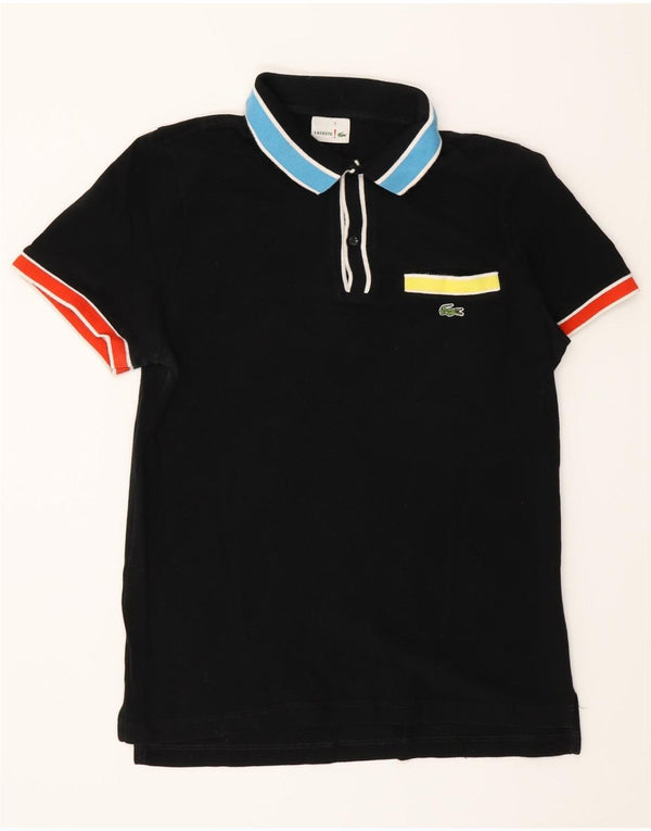 Polo Lacoste para hombre talla 3 pequeño algodón negro color block