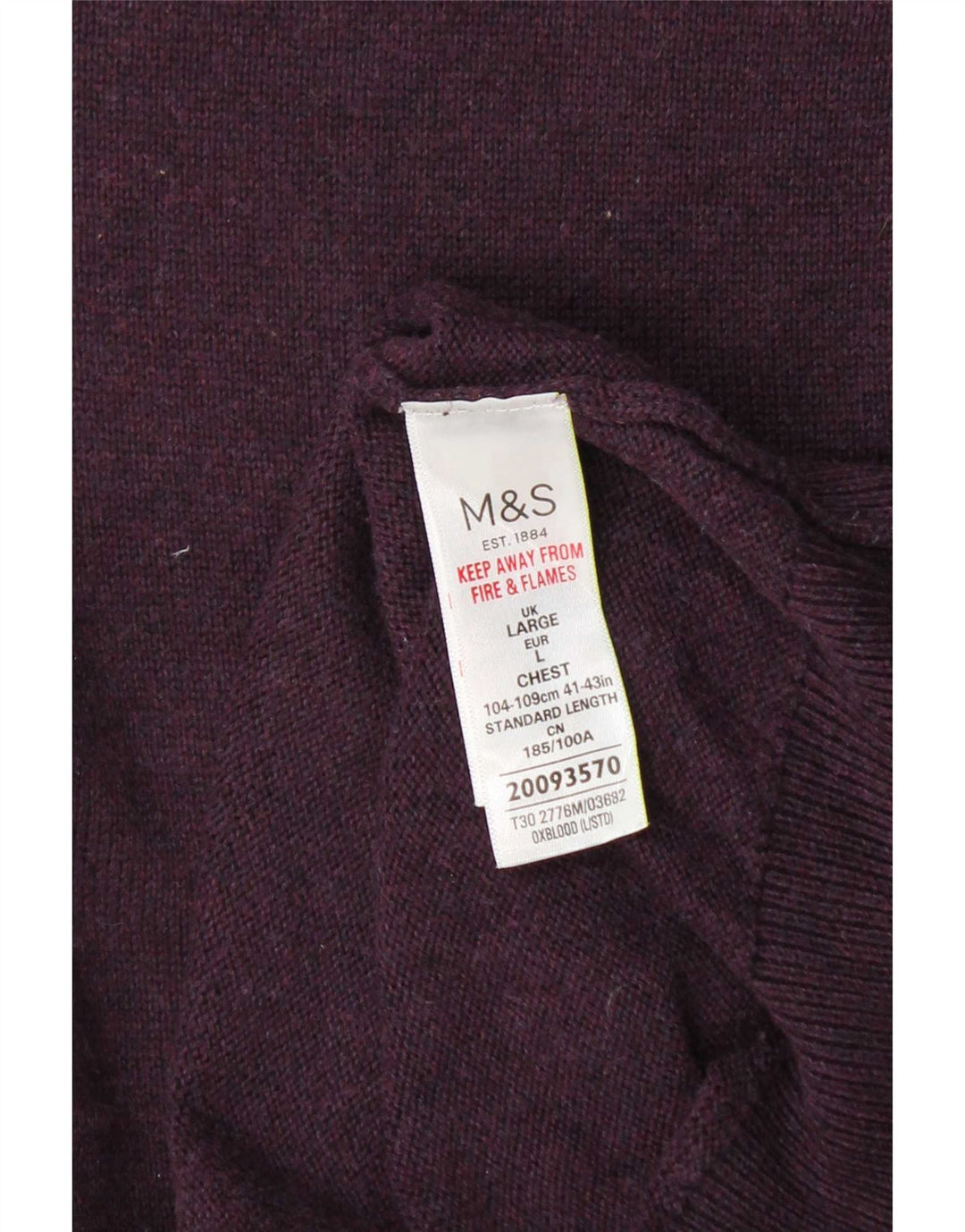 Marks & Spencer - Camiseta sin mangas para hombre, talla grande, algodón burdeos