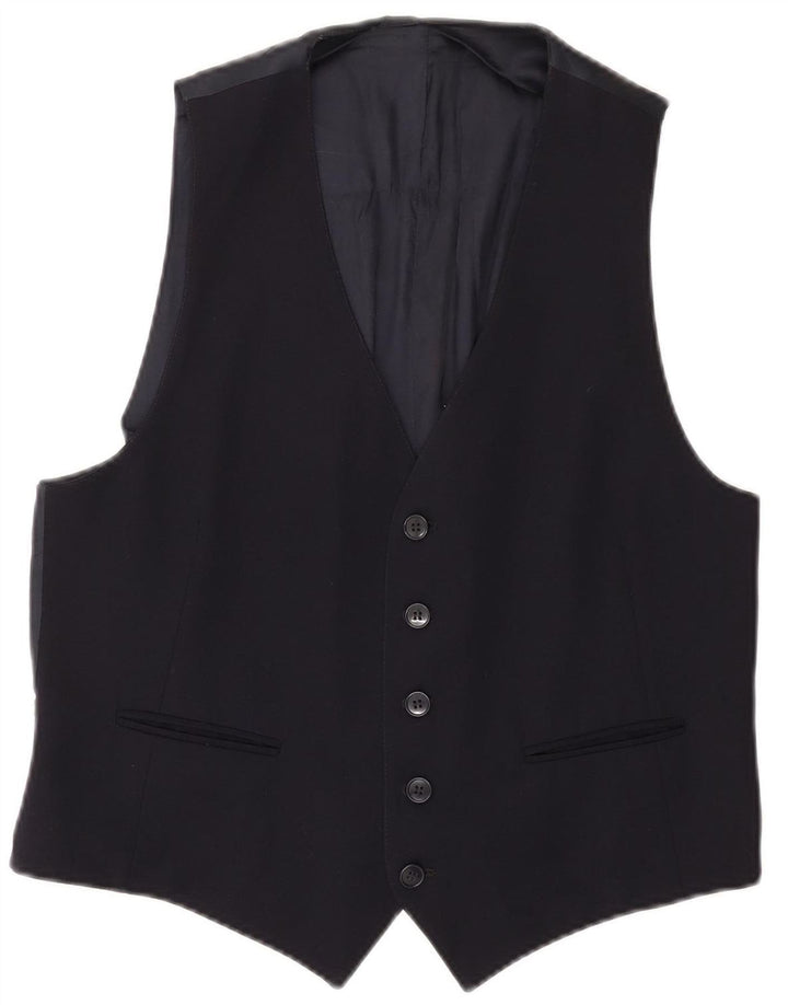 VINTAGE Mens Waistcoat Small Navy Blue