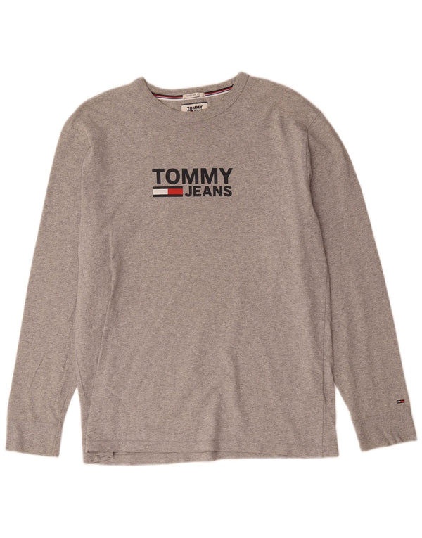 Tommy Hilfiger Top gráfico de corte regular para hombre, manga larga, moteado en gris medio