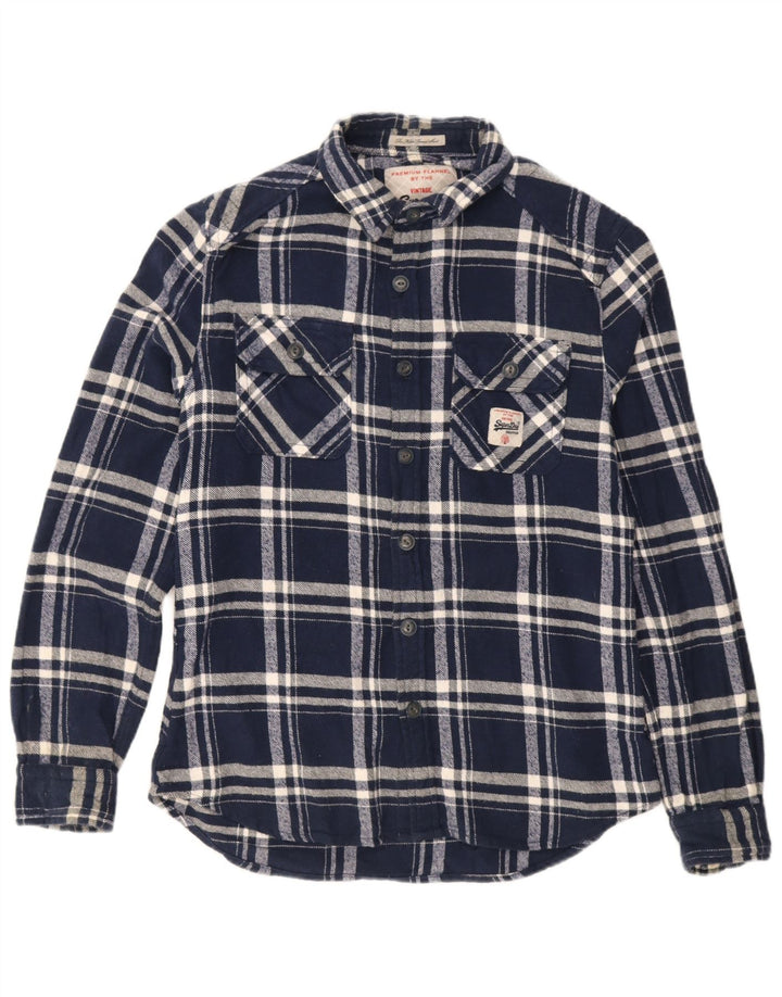 Superdry Camisa De Franela De Algodón A Cuadros Azul Marino Grande
