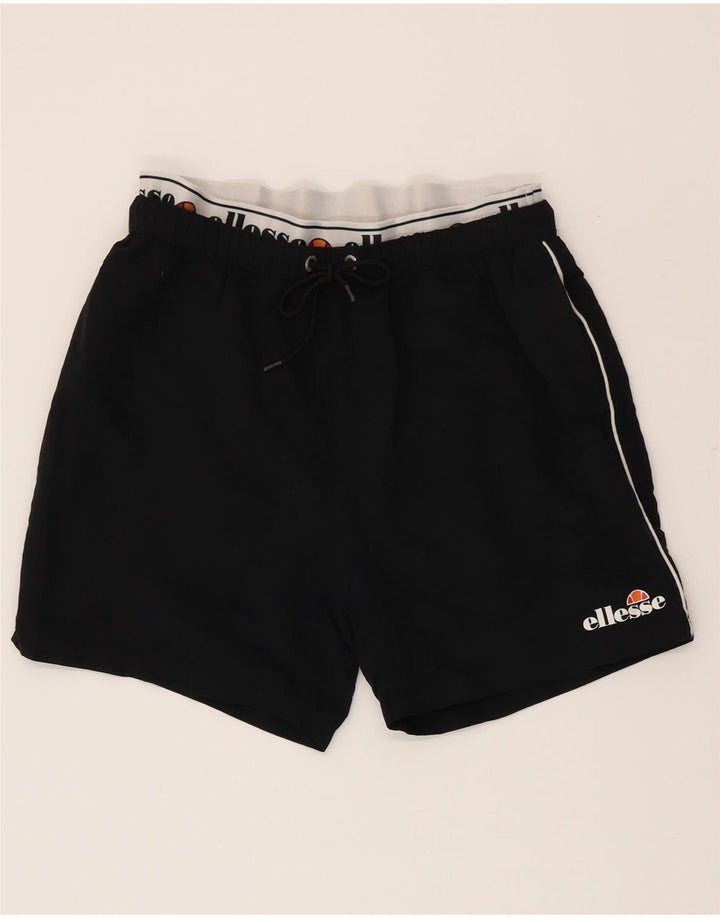 Ellesse Hombre Shorts deportivos gráficos Poliéster con bloques de color negro mediano