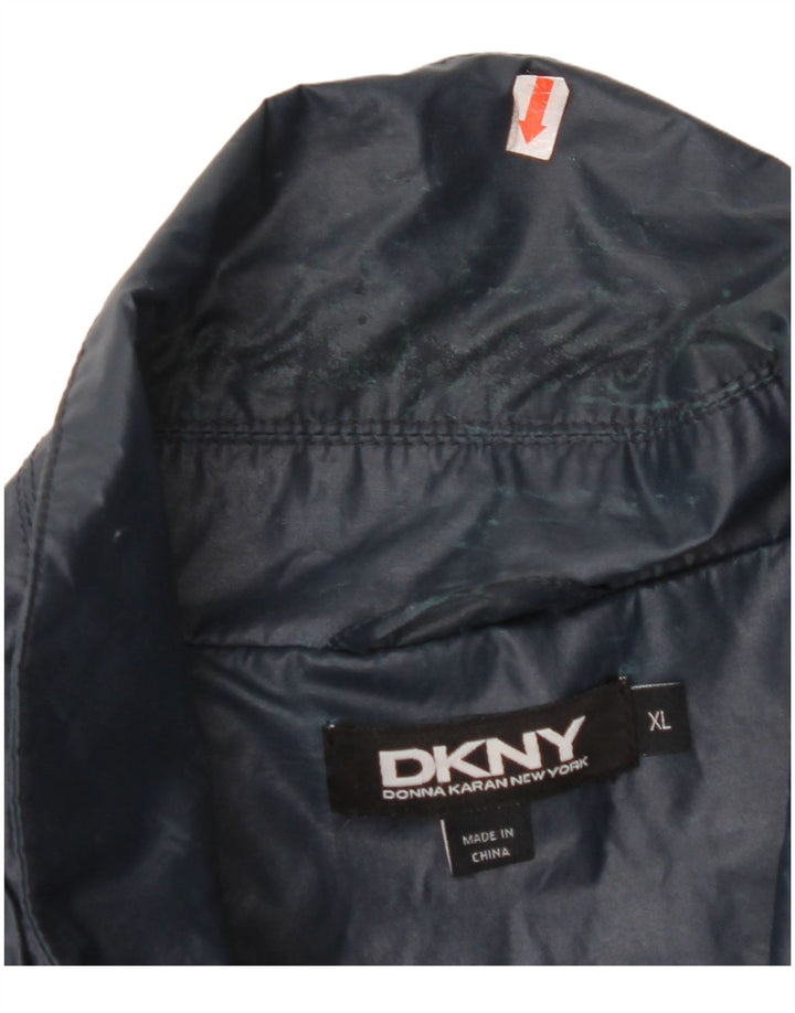DKNY Chaqueta impermeable para hombre UK 42 XL Algodón azul marino