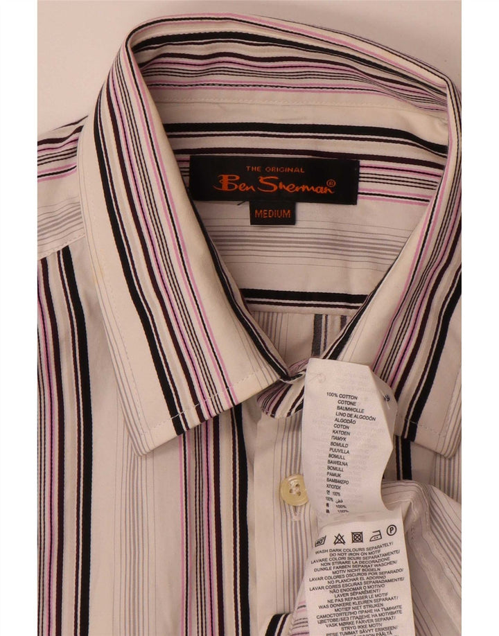 Camisa Ben Sherman Hombre Mediana Algodón Rayas Blancas