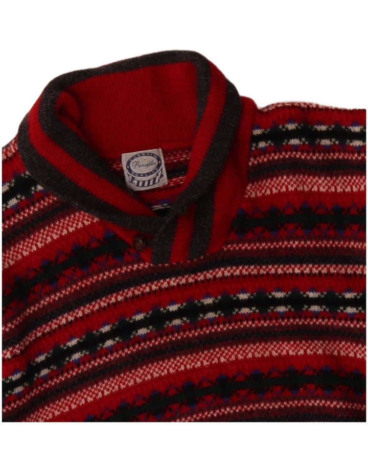PRINCIPLES Suéter tipo jersey con cuello chal para mujer UK 14 Medium Red Fair Isle