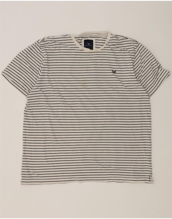 Crew Clothing Camiseta para hombre Top 2XL Algodón a rayas blancas