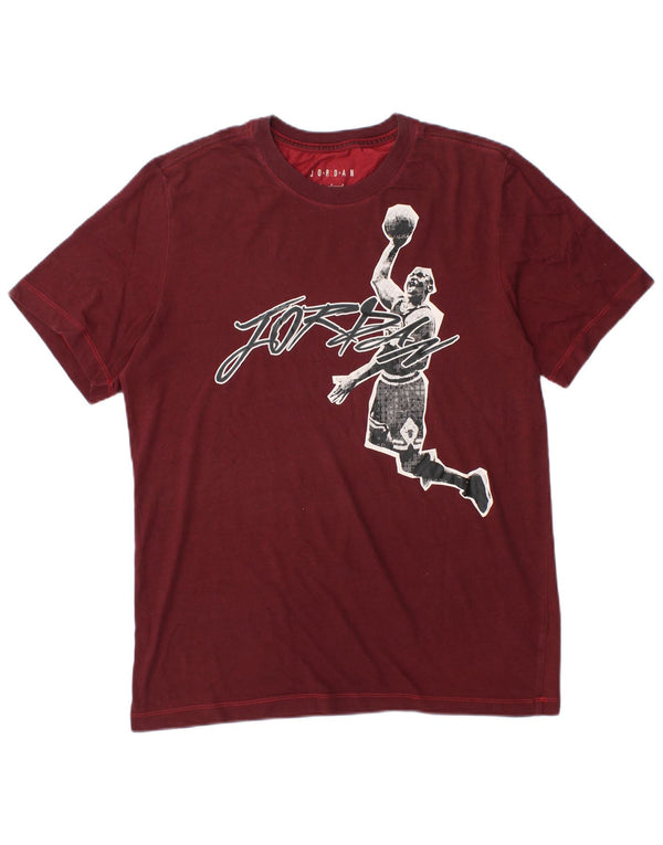 JORDAN Camiseta gráfica para hombre Top Medium Borgoña Algodón