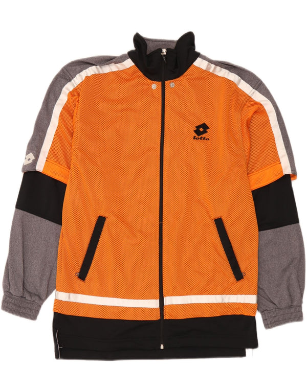 Lotto Hombre Chaqueta De Chándal Con Gráfico Small Naranja Colorblock Poliéster