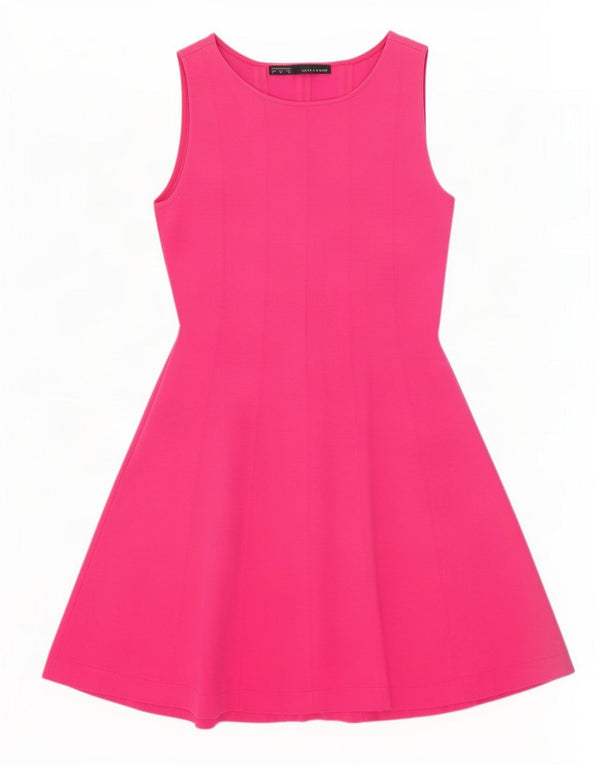 Zara Vestido Acampanado Sin Mangas para Mujer UK 42 Rosa Mediano