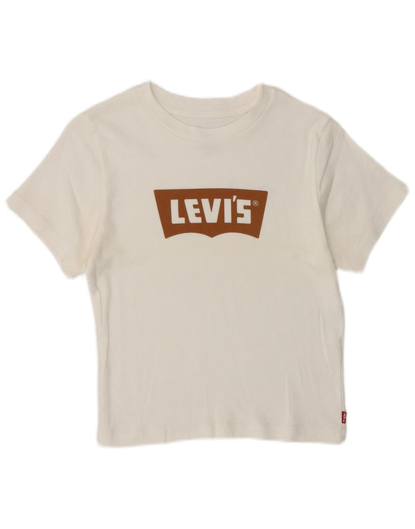 Levi's Camiseta corta con gráfico para mujer UK 8 Small White