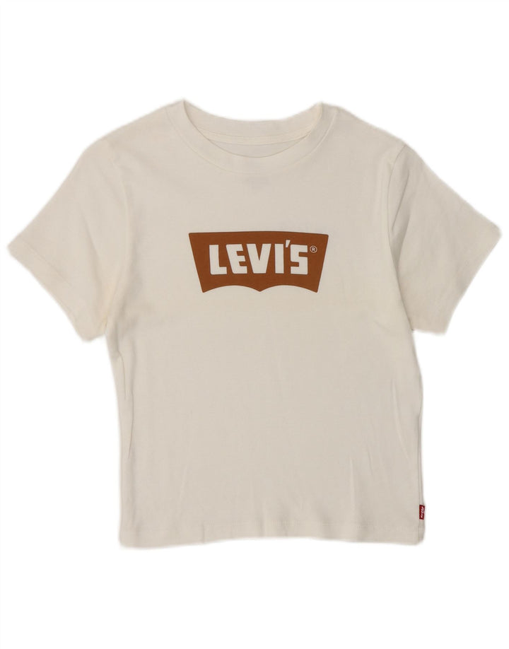 Levi's Camiseta corta con gráfico para mujer UK 8 Small White