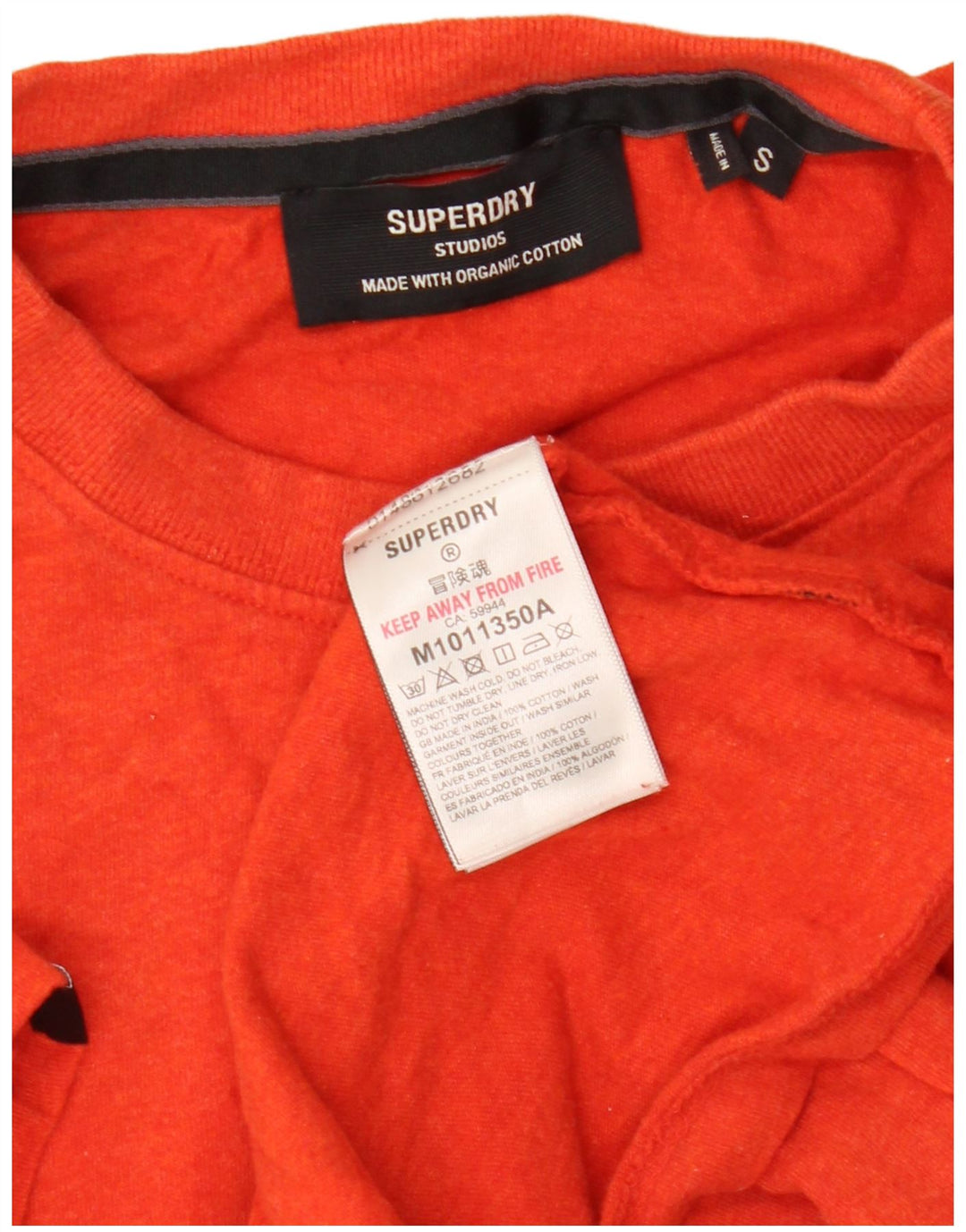 Superdry Hombre Camiseta Top Small Rojo Algodón