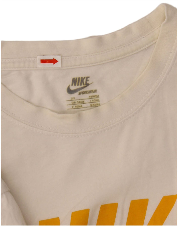 NIKE Camiseta gráfica para hombre UK 34/35 XS Blanco Algodón