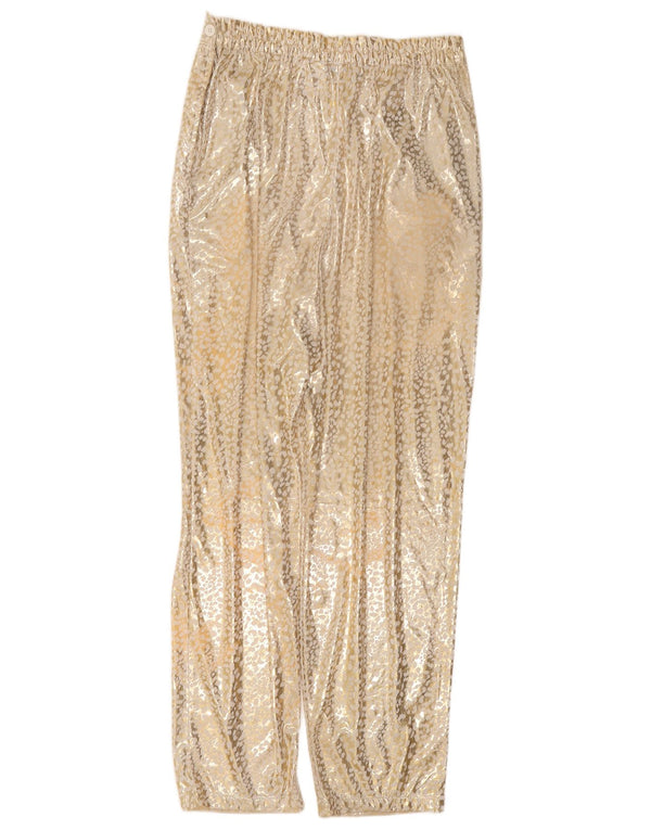 Vintage mujeres ver a través de pantalones chinos IT 46 Grande W34 L29 Oro Flecked