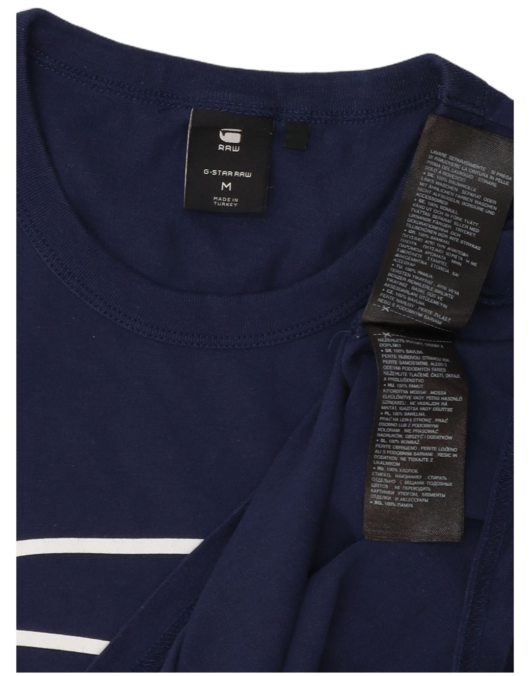 G-Star Hombre Camiseta Gráfica Top Medium Azul Marino Algodón