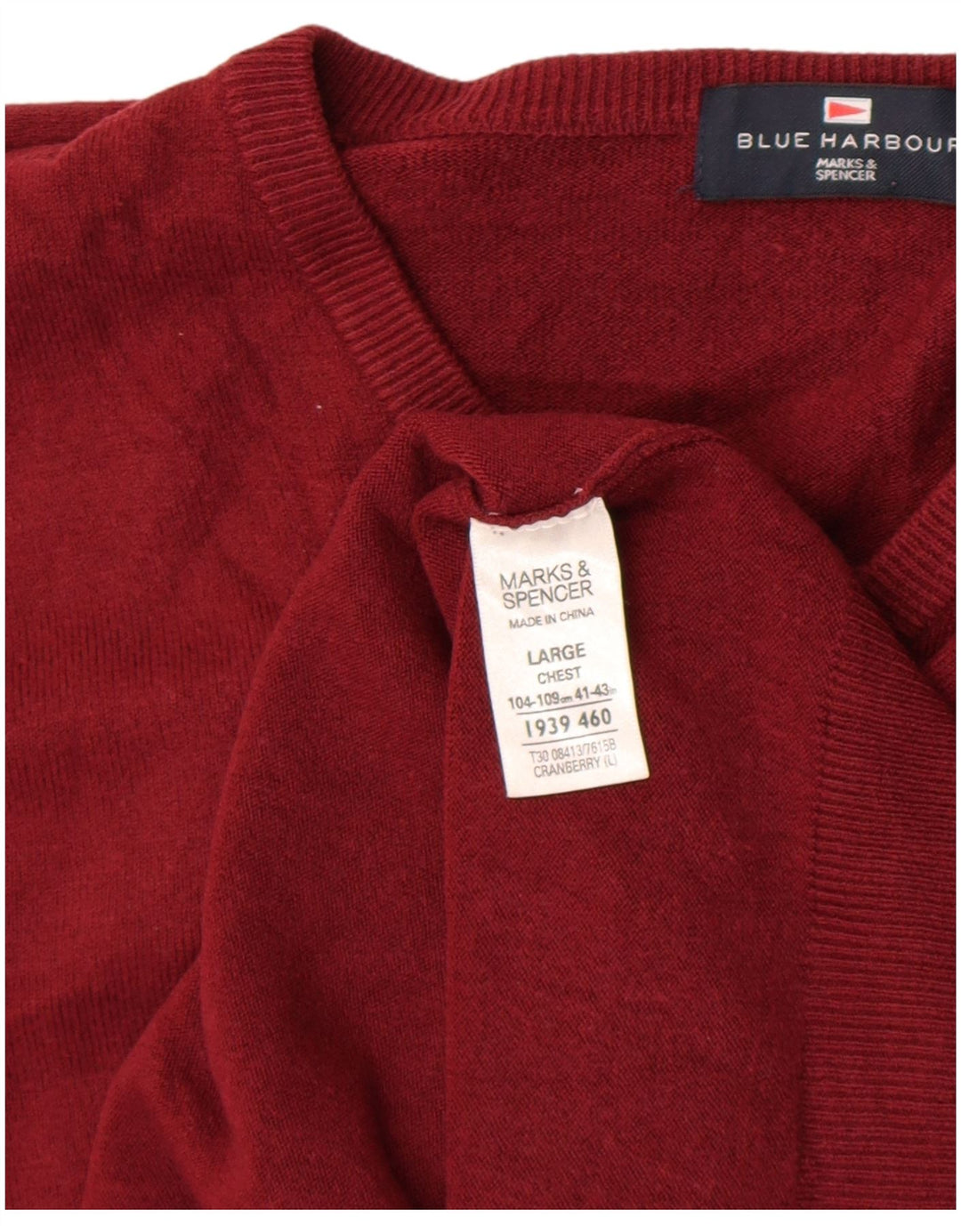 Marks & Spencer Suéter con Cuello en V para Hombre Acrílico Rojo Grande