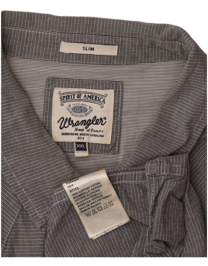 Wrangler Camisa Slim Mujer 2XL Algodón A Cuadros Gris