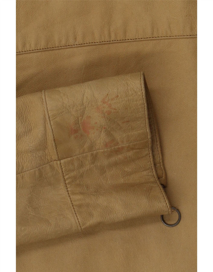 Chaqueta De Cuero Mujer Conbipel IT 42 Cuero Beige Medio