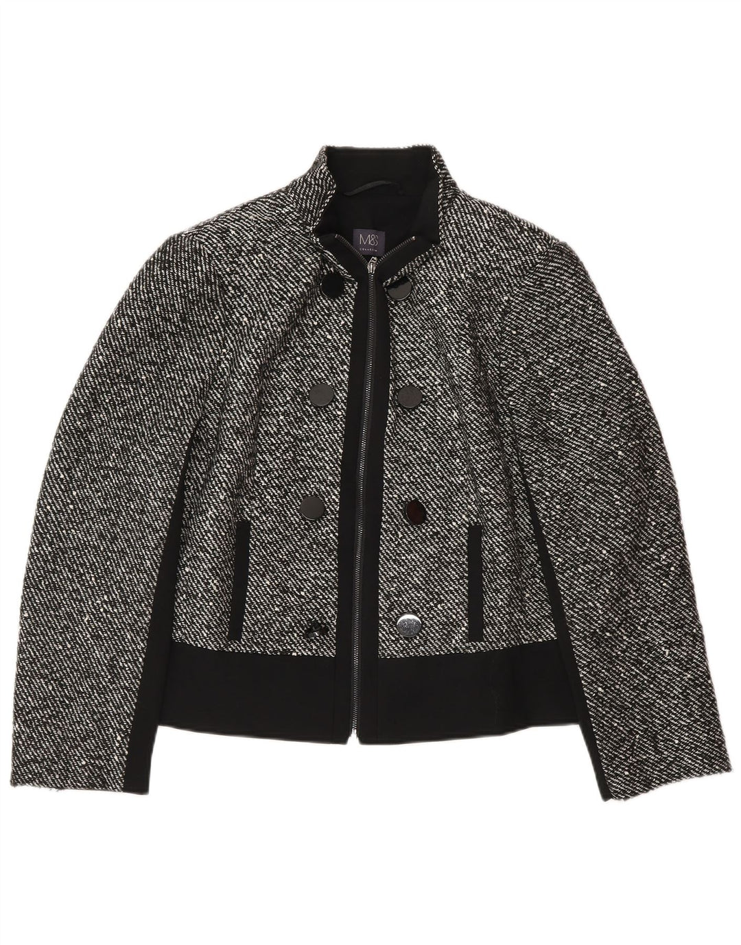Marks & Spencer Chaqueta Bomber para Mujer UK 40 Grande Poliéster Gris Moteado