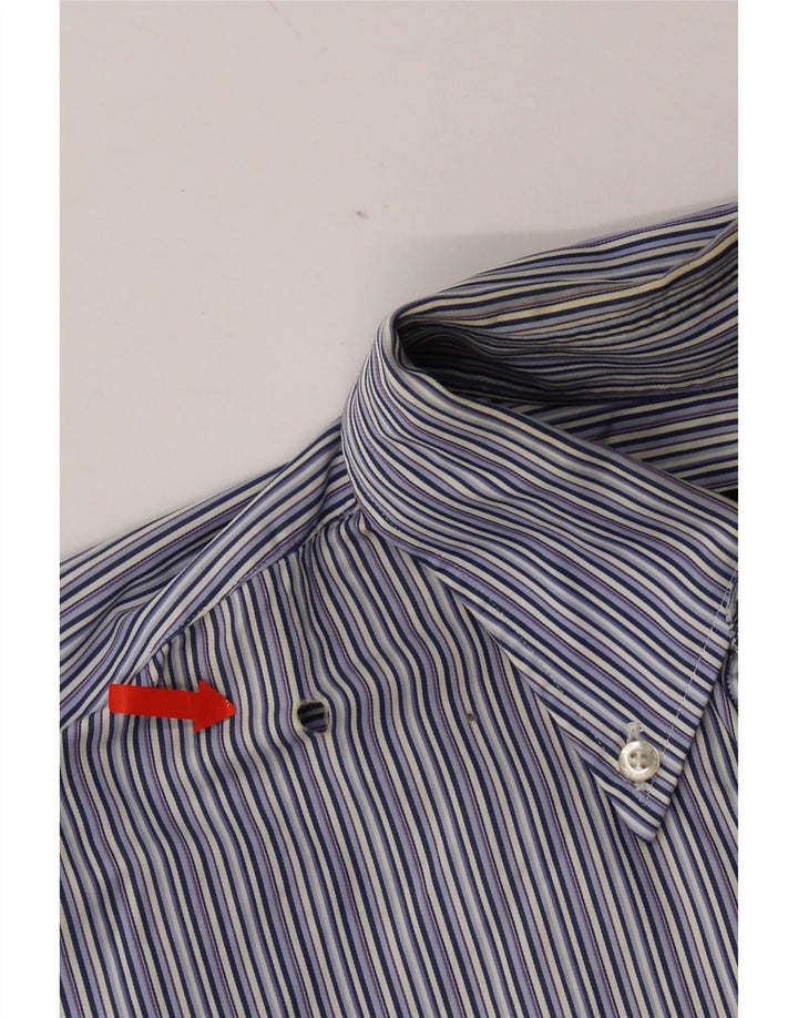 Camisa Etro Hombre Talla 40 Algodón Rayas Azul Medio