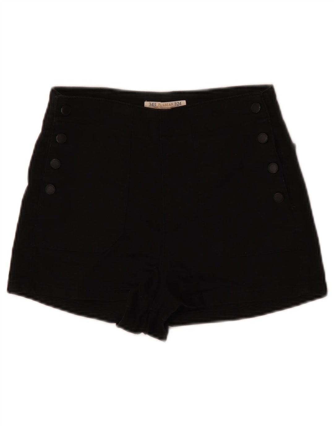 Pull & Bear Pantalones cortos para mujer EU 34 2XS W24 Algodón negro