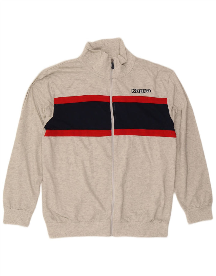 Kappa Hombre Chándal Top Chaqueta 2XL Gris Colorblock Poliéster