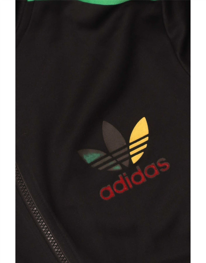 Adidas Hombre Zip Sudadera Con Capucha Suéter Mediano Negro Poliéster