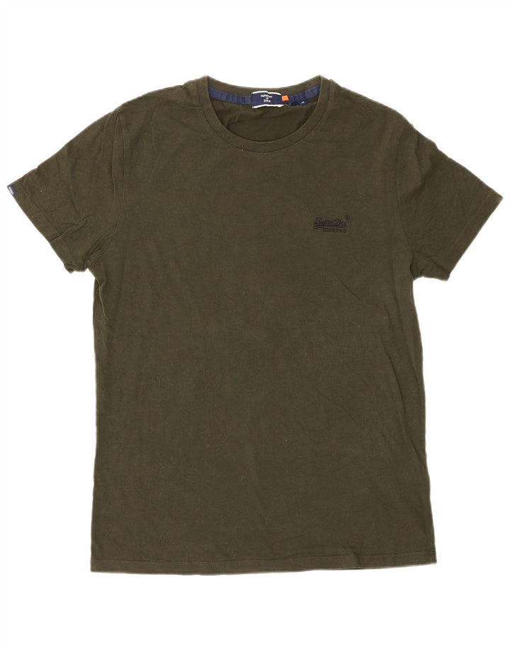 Superdry Hombre Camiseta Top Algodón Verde Medio