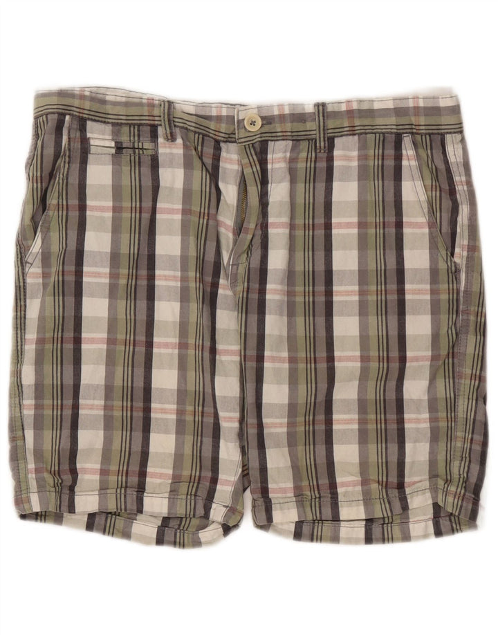 Pierre Cardin Pantalones cortos chinos de corte regular para hombre W34 Cuadros multicolores grandes