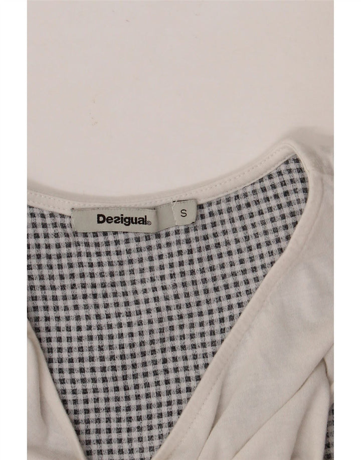 DESIGUAL Blusa sin mangas para mujer Top UK 10 Small White Floral