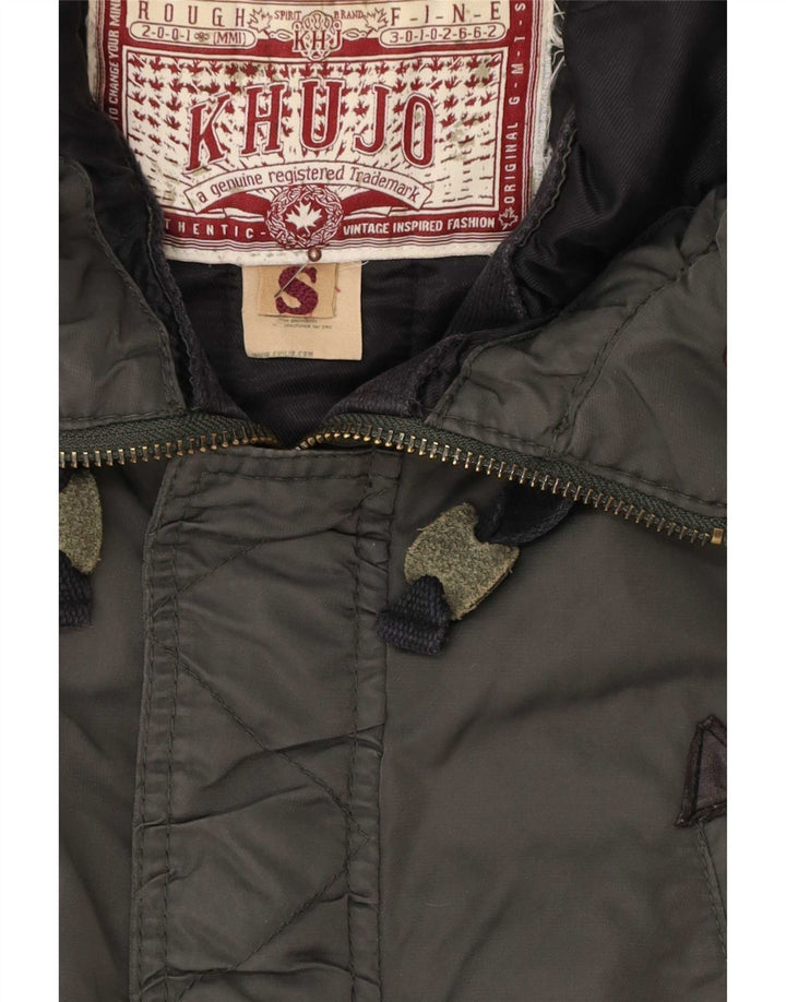 KHUJO Chaqueta Parka con Capucha para Hombre UK 36 Small Verde Poliéster