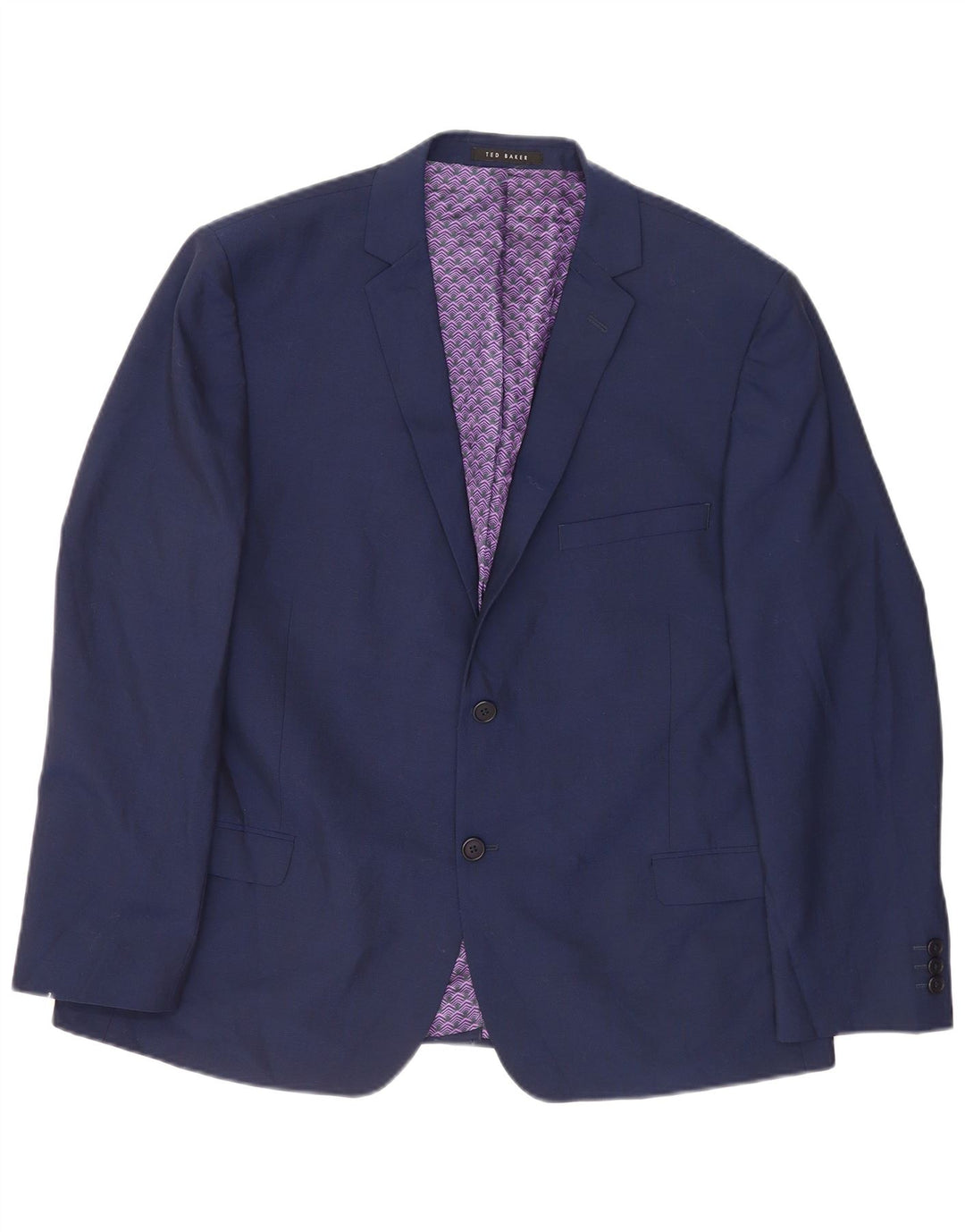 Ted Baker Chaqueta tipo blazer de 2 botones para hombre UK 46 3XL Lana azul marino