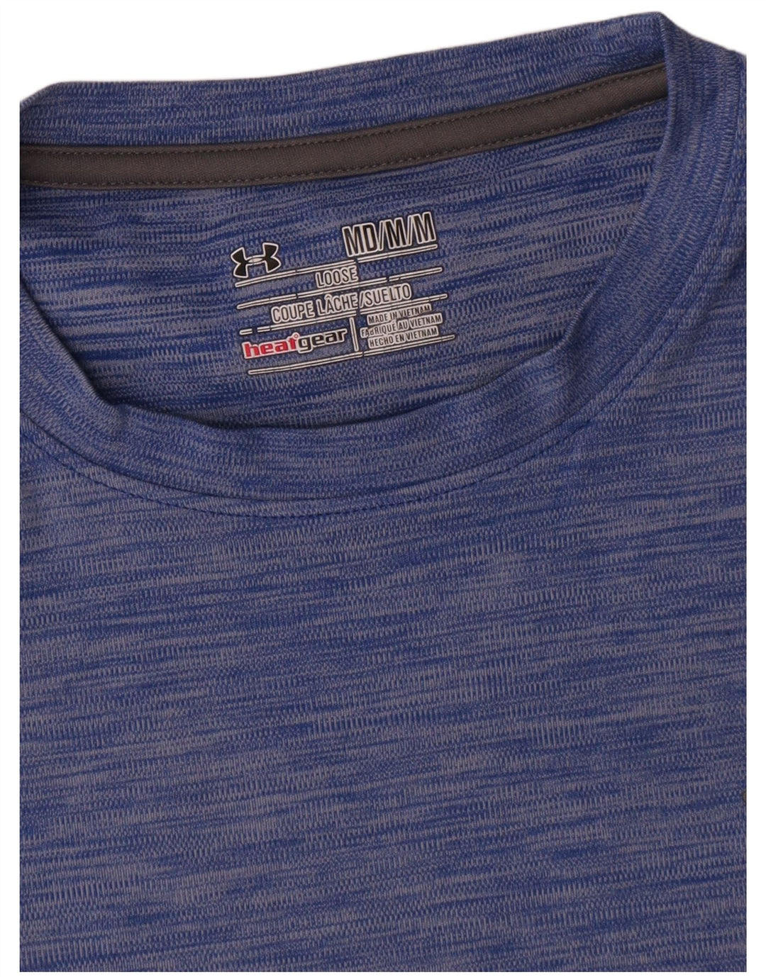 Camiseta Under Armour Heat Gear para hombre, parte superior de poliéster moteado en azul medio