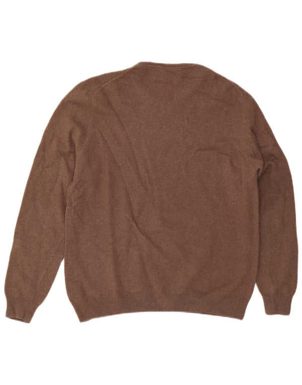 Liu Jo Jersey de cuello redondo para hombre, talla 2XL, cachemir marrón