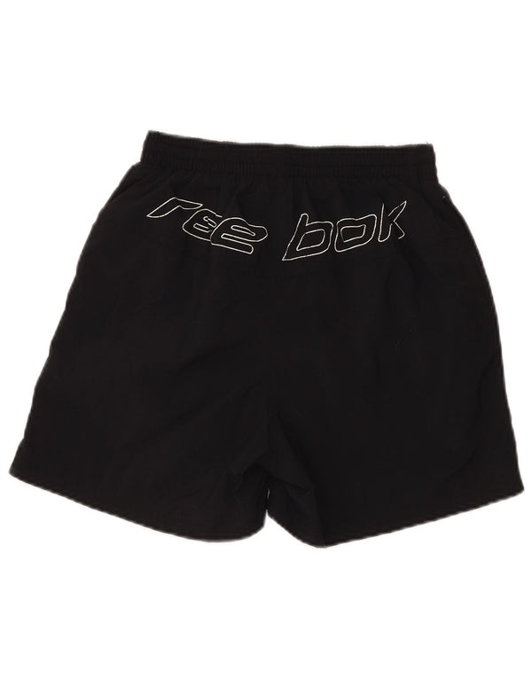 REEBOK Pantalones cortos deportivos gráficos para hombre XS Nylon negro